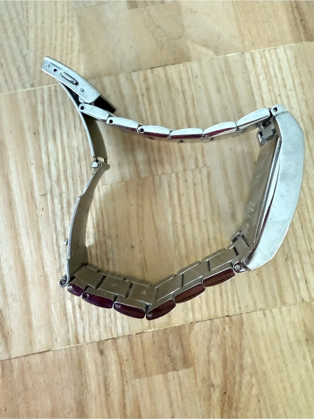 Guess steel rectangular silver tone watch NEW BATTERY
